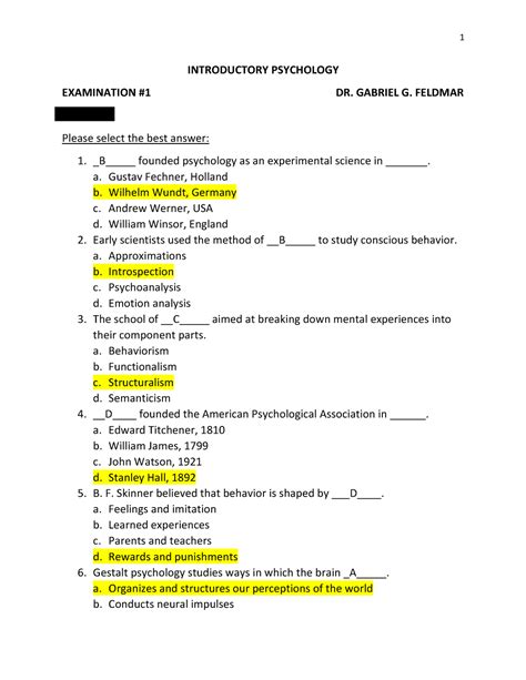 psychology chapter 1 test|psychology chapter 1 test questions.